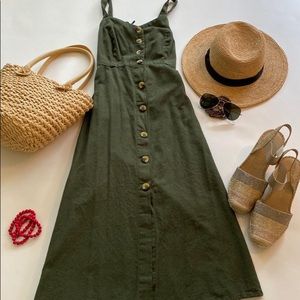 Green extra small buttoned down dress